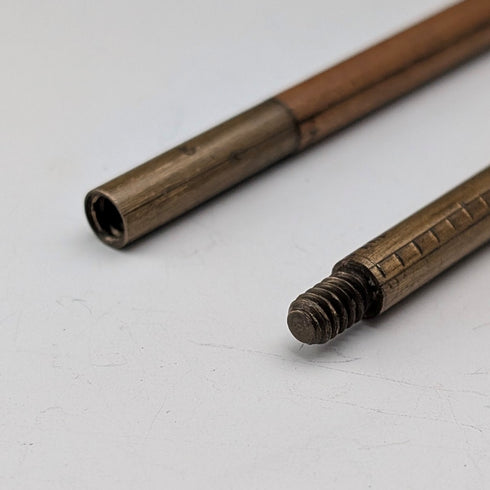 【On Hold】Antique Brass & Boxwood Barrel Measure with Leather Case